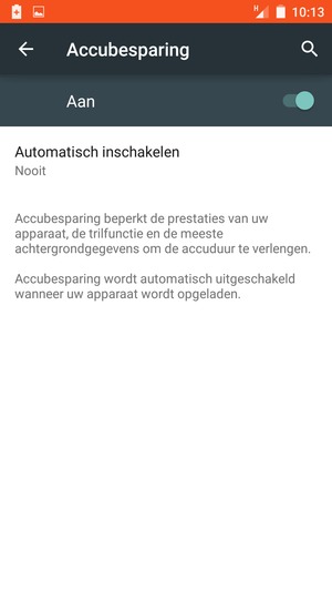 Schakel Accubesparing in