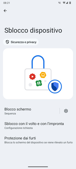 Il tuo telefono è ora protetto dal blocco schermo