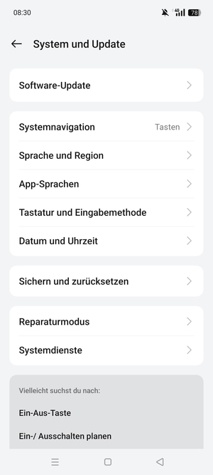 Wählen Sie Software-Update
