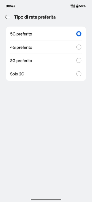Seleziona la tua opzione preferita