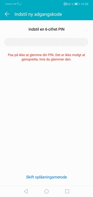 Vælg Skift oplåsningsmetode