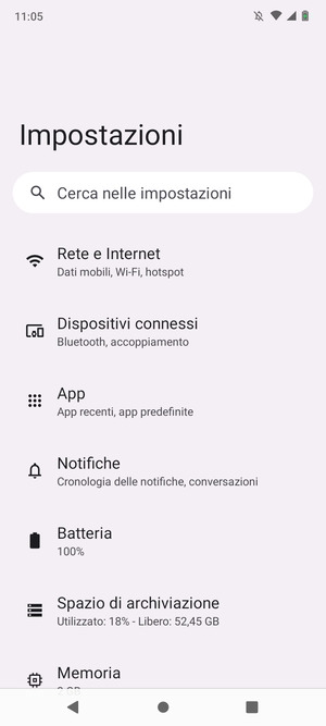 Seleziona Rete e Internet