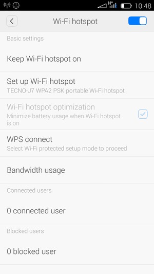 Your phone is now set up for use as a modem