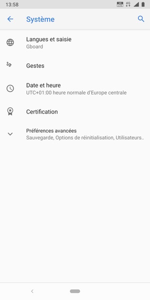 Sélectionnez Préférences avancées