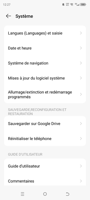 Sélectionnez Mises à jour du logiciel système