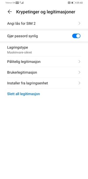 Velg Angi lås for SIM