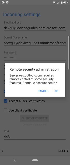 Select OK