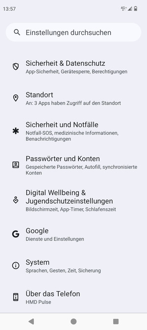 Scrollen Sie und wählen Sie System