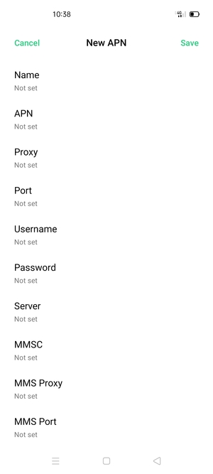 Enter Internet information