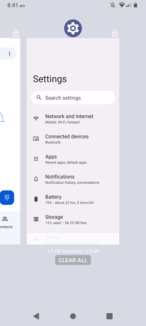 Select CLEAR ALL to close all running apps