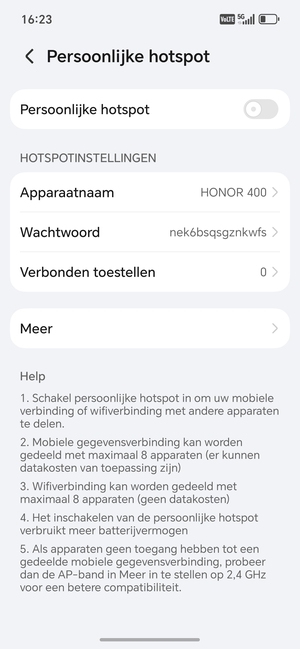 Selecteer Wachtwoord