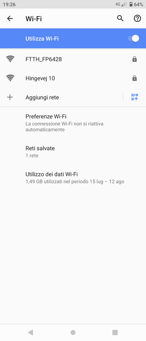 Seleziona la rete wireless a cui desideri connetterti