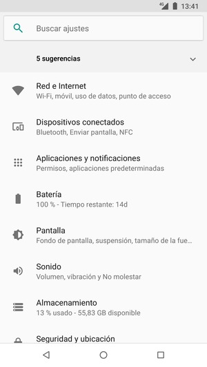 Seleccione Red e Internet
