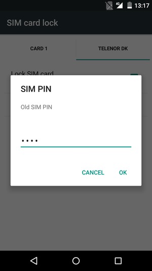 Enter your Old SIM PIN and select OK
