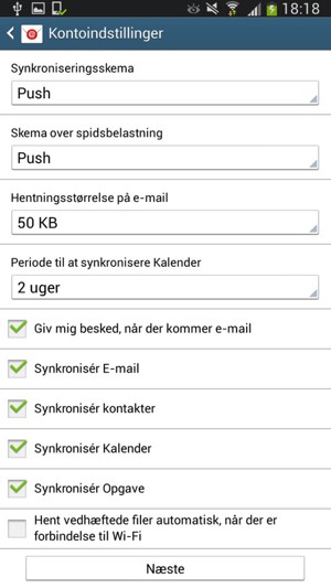 Vælg Næste