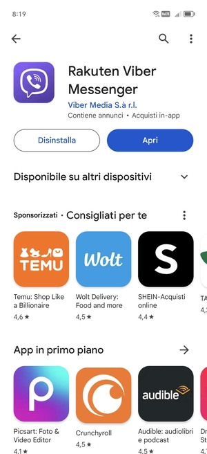Seleziona Apri