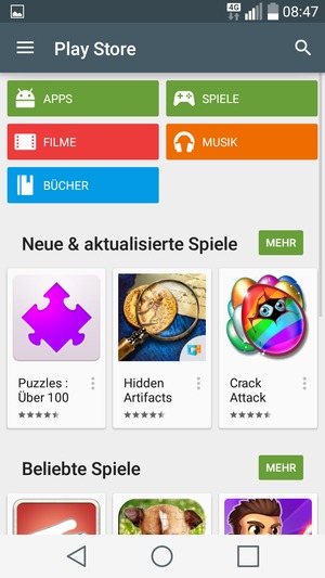 Wählen Sie die Suchen-Taste