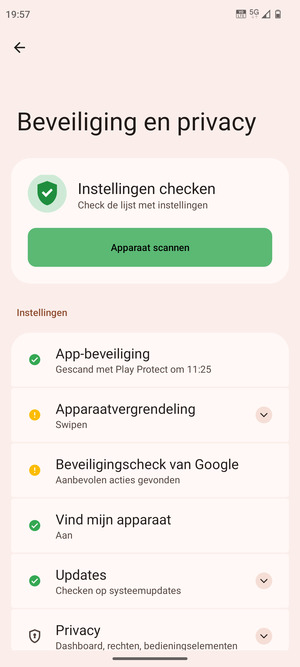 Selecteer Apparaatvergrendeling