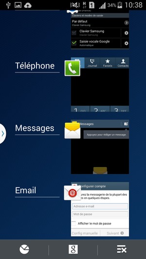 Sélectionnez l'icône Supprimer pour fermer toutes les applis en cours d'exécution