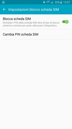 Seleziona Cambia PIN scheda SIM