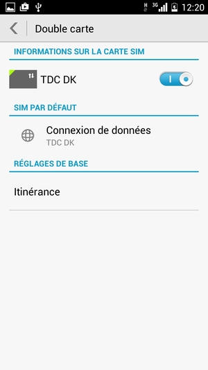 Si votre écran ressemble à ceci, sélectionnez Itinérance