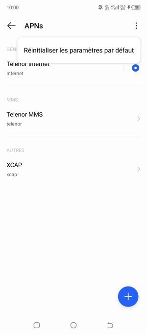 Sélectionnez Réinitialiser les paramètres par défaut