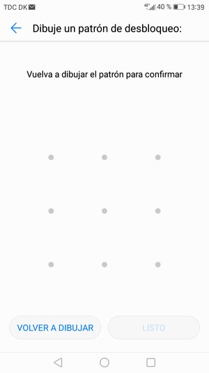 Dibuje de nuevo el patrón de desbloqueo