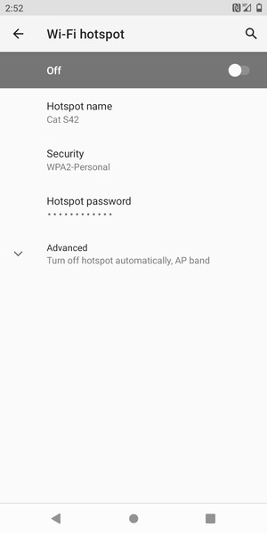 Select Hotspot password