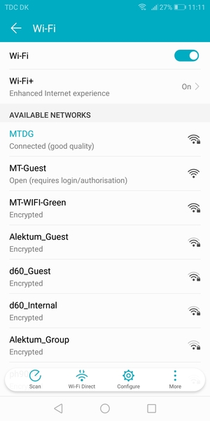 You are now connected to the Wi-Fi network