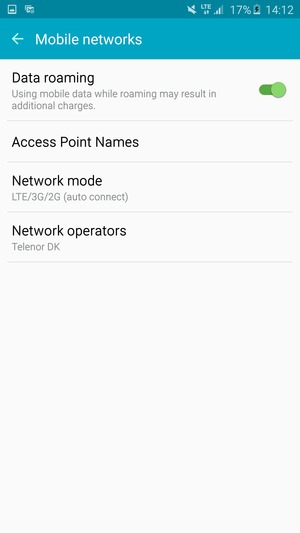 Turn Data roaming on or off