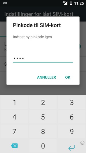 Bekræft din nye pinkode og vælg OK