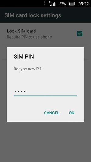Confirm your new SIM PIN and select OK