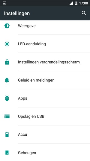 Scroll naar en selecteer Accu