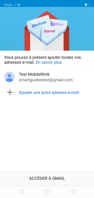 Sélectionnez ACCÉDER  À GMAIL