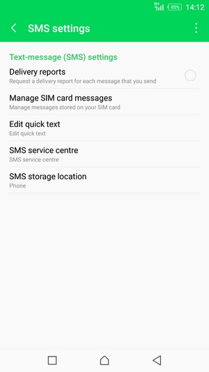 Select SMS service centre