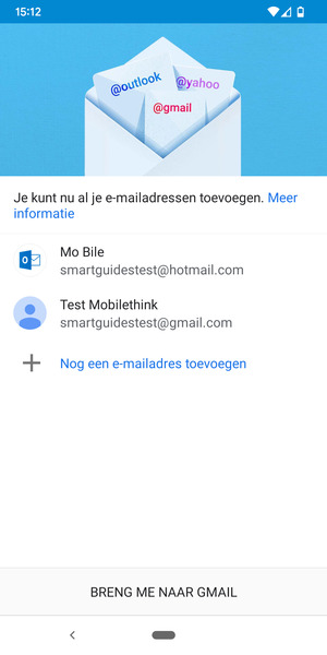 Selecteer BRENG ME NAAR GMAIL