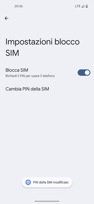 Il tuo PIN della SIM è stato modificato
