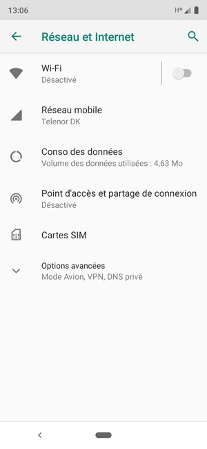 Sélectionnez Réseau mobile
