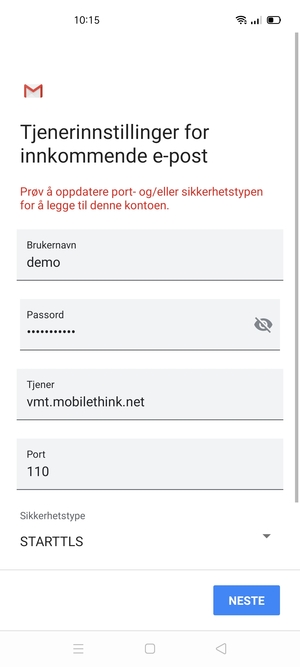 Velg Sikkerhetstype