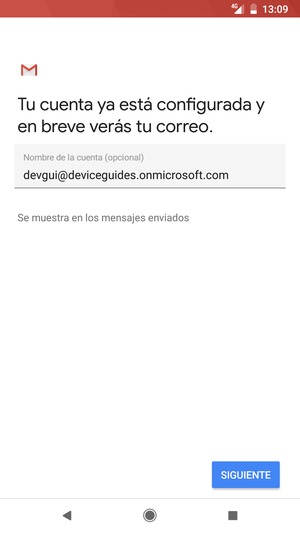 Déle a su cuenta un nombre y seleccione SIGUIENTE