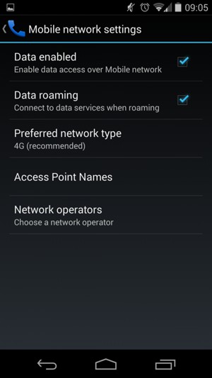 Turn Data roaming on or off