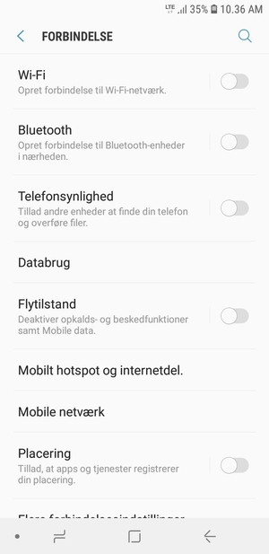 Vælg Mobilt hotspot og internetdeling