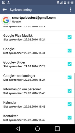 Forsikre deg om at Kontakter er valgt