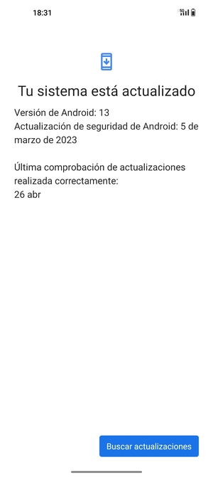 Si su teléfono está actualizado, verá la siguiente pantalla