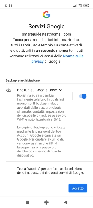 Seleziona Accetto