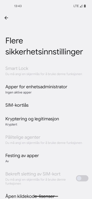 Velg SIM-kortlås