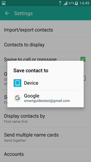 Select your Google account