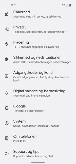 Scroll til og vælg System