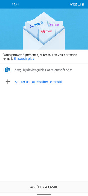Sélectionnez ACCÉDER À GMAIL