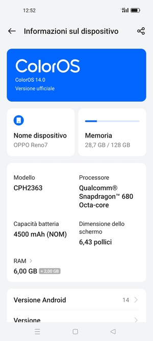 Seleziona ColorOS